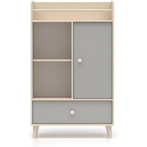 Estantería Petits Meubles Alycia Beige y Gris - 1 Puerta, 1 Cajón Estantería Petits Meubles Alycia Beige y Gris - 1 Puerta, 1 Cajón