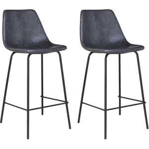Happy Garden - Set di 2 sgabelli vintage - Grigio scuro - Sgabello da bar Happy Garden - Set di 2 sgabelli vintage - Grigio scuro - Sgabello da bar