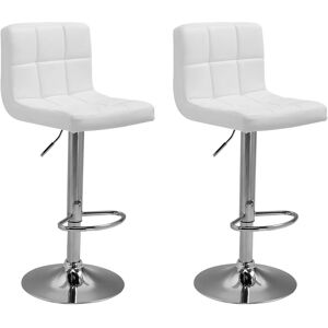 Tabouret de Bar Blanc MIKE - Pivotant 360° Réglable - Publicité Tabouret de Bar Blanc MIKE - Pivotant 360° Réglable - Publicité