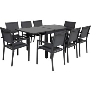 Set Mobili da Giardino Happy Garden Lampedusa - 8 Pezzi, Grigio Set Mobili da Giardino Happy Garden Lampedusa - 8 Pezzi, Grigio