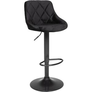 Taburete de Bar de Terciopelo Negro Happy Garden - Giratorio 360° - Diseño Moderno Taburete de Bar de Terciopelo Negro Happy Garden - Giratorio 360° - Diseño Moderno