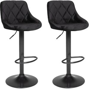 Taburetes de bar de terciopelo negro Happy Garden - Juego de 2 Taburetes de bar de terciopelo negro Happy Garden - Juego de 2