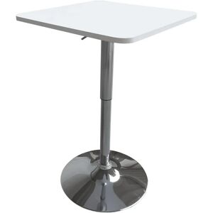 Mesa de Bar Cuadrada Happy Garden Luke - Altura Ajustable - Blanco y Cromo Mesa de Bar Cuadrada Happy Garden Luke - Altura Ajustable - Blanco y Cromo