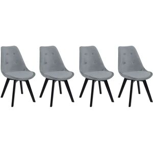 Happy Garden NORA Juego de 4 Sillas de Terciopelo - Muebles de Comedor Happy Garden NORA Juego de 4 Sillas de Terciopelo - Muebles de Comedor