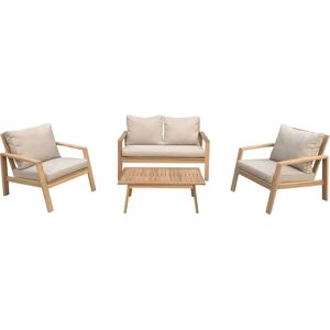 Happy Garden - Conjunto de muebles de jardín en acacia para 4 personas - Beige Happy Garden - Conjunto de muebles de jardín en acacia para 4 personas - Beige