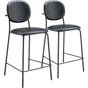 Taburetes de bar Edmond Negros de polipiel Happy Garden - Bar stools Taburetes de bar Edmond Negros de polipiel Happy Garden - Bar stools