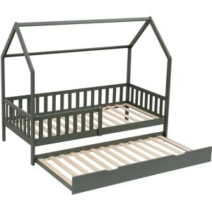 Happy Garden Marceau Groene houten stapelbed - Ruimtebesparend, Gemakkelijk te monteren Happy Garden Marceau Groene houten stapelbed - Ruimtebesparend, Gemakkelijk te monteren