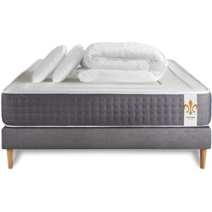 Litier Deluxe Vingt-Six 200x200cm Ensemble Literie Gris - Matelas & Sommier - Publicité Litier Deluxe Vingt-Six 200x200cm Ensemble Literie Gris - Matelas & Sommier - Publicité
