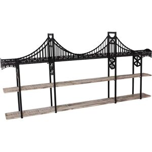 Antic Line Creations Estantería en forma de puente en madera y metal 146.5x13x70cm Antic Line Creations Estantería en forma de puente en madera y metal 146.5x13x70cm