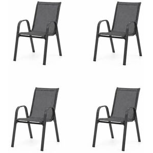 TERRE JARDIN - Chaises Textilène 4 - Gris Anthracite - Chaises de jardin - Publicité TERRE JARDIN - Chaises Textilène 4 - Gris Anthracite - Chaises de jardin - Publicité