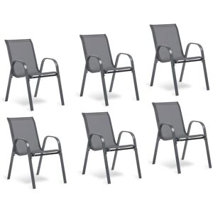Terre Jardin - Chaises de jardin - Empilables, 6 pièces, Gris Anthracite - Mobilier d'extérieur - Publicité Terre Jardin - Chaises de jardin - Empilables, 6 pièces, Gris Anthracite - Mobilier d'extérieur - Publicité