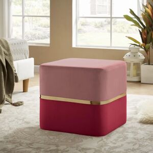 Sicaan Pouf Rose Framboise en Velours - Publicité Sicaan Pouf Rose Framboise en Velours - Publicité