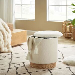 Sicaan - Pouf de Rangement Juliette en Tissu French Terry Blanc - Pouf - Publicité Sicaan - Pouf de Rangement Juliette en Tissu French Terry Blanc - Pouf - Publicité