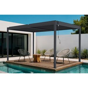 Cazeboo Piana Pergola Bioclimatique en Aluminium - 4x3m Gris - Publicité Cazeboo Piana Pergola Bioclimatique en Aluminium - 4x3m Gris - Publicité