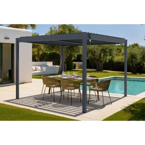 Cazeboo Piana Pergola en Aluminium Ajustable - 3x3m - Design Moderne - Publicité Cazeboo Piana Pergola en Aluminium Ajustable - 3x3m - Design Moderne - Publicité