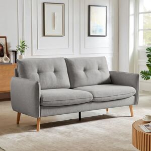 SICAAN Canapé scandinave Chloé Gris clair 2 places - Publicité SICAAN Canapé scandinave Chloé Gris clair 2 places - Publicité