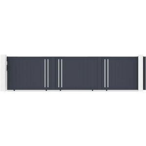 Casanoov GIONA Portail coulissant 6m aluminium gris - Portail coulissant - Publicité Casanoov GIONA Portail coulissant 6m aluminium gris - Portail coulissant - Publicité