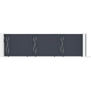 Casanoov Portón Corredero XL 6m Gris - Entrada Elegante en Aluminio Casanoov Portón Corredero XL 6m Gris - Entrada Elegante en Aluminio