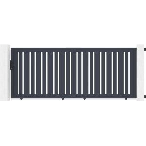 Portail coulissant en aluminium Casanoov - 3,5m, Gris anthracite - Sécurité & Moderne - Publicité Portail coulissant en aluminium Casanoov - 3,5m, Gris anthracite - Sécurité & Moderne - Publicité