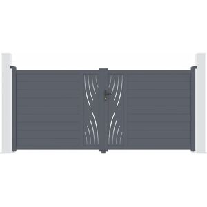 Casanoov - Moderner Aluminiotor - 350x160 cm - Naturmuster Casanoov - Moderner Aluminiotor - 350x160 cm - Naturmuster