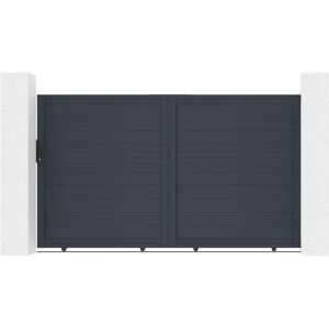 Ensemble porte coulissante et piétonne Eiger Casanoov - Gris - Publicité Ensemble porte coulissante et piétonne Eiger Casanoov - Gris - Publicité