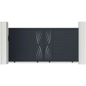 Casanoov - Moderner Aluminium Schiebetor-Set mit Naturmuster - 298x163cm Casanoov - Moderner Aluminium Schiebetor-Set mit Naturmuster - 298x163cm