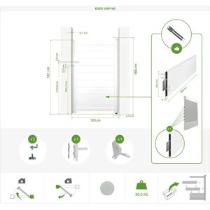 Casanoov Eiger 100x160cm Kit de Puerta Peatonal de Aluminio - Blanco Casanoov Eiger 100x160cm Kit de Puerta Peatonal de Aluminio - Blanco