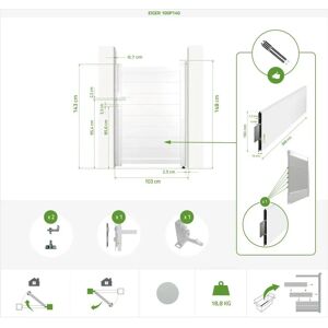 CASANOOV Eiger 100x140cm pedestrian gate + 2 Pfosten 166cm CASANOOV Eiger 100x140cm pedestrian gate + 2 Pfosten 166cm