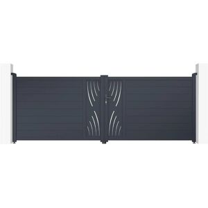 Casanoov - Puerta de aluminio moderna con patrón natural - 4m de ancho, 145cm de alto - Tipo de puerta Casanoov - Puerta de aluminio moderna con patrón natural - 4m de ancho, 145cm de alto - Tipo de puerta