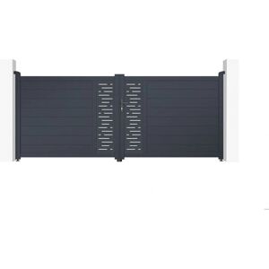 Casanoov Arlberg 350x140 Puerta batiente de aluminio gris - Puerta Casanoov Arlberg 350x140 Puerta batiente de aluminio gris - Puerta