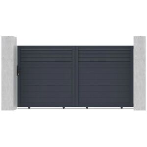 Portón corredero de aluminio Casanoov - Semiperforado - 3m, Gris antracita Portón corredero de aluminio Casanoov - Semiperforado - 3m, Gris antracita