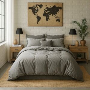 Baton Rouge - 240x260 cm - Percale coton - Gris perle Housse de couette - Publicité Baton Rouge - 240x260 cm - Percale coton - Gris perle Housse de couette - Publicité