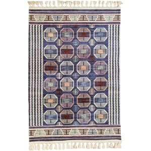 Mani Textile CHAOUEN Tapis 200 x 300 cm Bleu - Salon - Publicité Mani Textile CHAOUEN Tapis 200 x 300 cm Bleu - Salon - Publicité