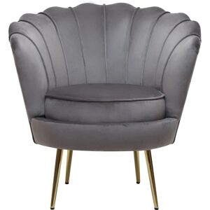Habitat et Jardin Sillón de terciopelo - Gris - 75 x 68 x 77.5 cm - Sillón Habitat et Jardin Sillón de terciopelo - Gris - 75 x 68 x 77.5 cm - Sillón