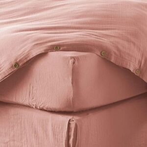 Housse De Rêve - 200x200 cm Cotton Gauze - Rose - Drap housse - Publicité Housse De Rêve - 200x200 cm Cotton Gauze - Rose - Drap housse - Publicité