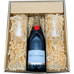 Ensemble Champagne Moët & Chandon Impérial Brut - 2 Flûtes Carrées - Publicité Ensemble Champagne Moët & Chandon Impérial Brut - 2 Flûtes Carrées - Publicité