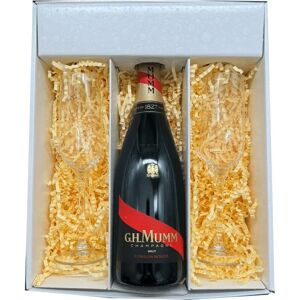 Ensemble de Champagne Brut MUMM - Flûtes Carrées - Publicité Ensemble de Champagne Brut MUMM - Flûtes Carrées - Publicité