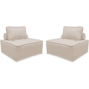 Sweeek Dao Ensemble de 2 Fauteuils Modulaires - Tissu, Crème, 90x90x40cm - Publicité Sweeek Dao Ensemble de 2 Fauteuils Modulaires - Tissu, Crème, 90x90x40cm - Publicité
