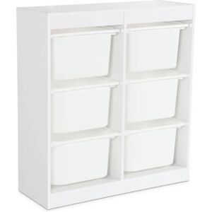 Sweeek White Kids Storage Furniture - Sora - 6 Bins - Storage Furniture Sweeek White Kids Storage Furniture - Sora - 6 Bins - Storage Furniture