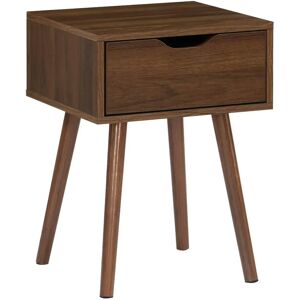 Sweeek Mesita de noche de nogal - Estilo vintage - 39x39x55cm Sweeek Mesita de noche de nogal - Estilo vintage - 39x39x55cm