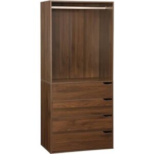 Sweeek Modular Wardrobe - 80x45x180cm with 4 Drawers & Hanging Space Sweeek Modular Wardrobe - 80x45x180cm with 4 Drawers & Hanging Space