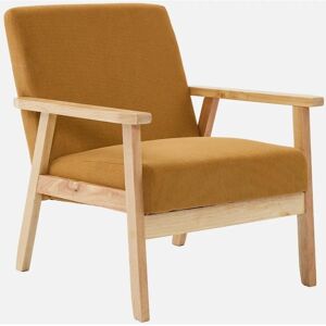 Sweeek Isak Moutarde Fauteuil Scandinave en Velours - Fauteuil - Publicité Sweeek Isak Moutarde Fauteuil Scandinave en Velours - Fauteuil - Publicité