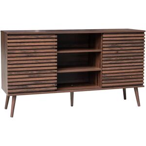 Aparador escandinavo de nogal Sweeek - Puertas correderas, 7 compartimentos Aparador escandinavo de nogal Sweeek - Puertas correderas, 7 compartimentos