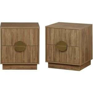 SWEEEK Mango Wood Effect Nightstand - 2 Drawers - Exotic Style SWEEEK Mango Wood Effect Nightstand - 2 Drawers - Exotic Style