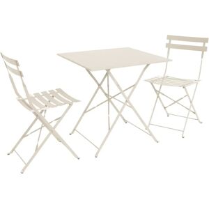 Conjunto de mesa y sillas de jardín Emilia - Plegable, Beige Conjunto de mesa y sillas de jardín Emilia - Plegable, Beige