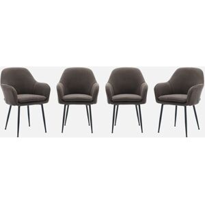 Sweeek Shella Fauteuil Velours Gris Foncé - Ensemble de 4 - Publicité Sweeek Shella Fauteuil Velours Gris Foncé - Ensemble de 4 - Publicité