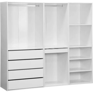 Sweeek Modulo Wardrobe Kit - Modern, White, 200x45x180cm Sweeek Modulo Wardrobe Kit - Modern, White, 200x45x180cm