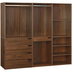 Sweeek Modular Wardrobe Kit - Dark Walnut - 3 Elements - 200x45x180 cm Sweeek Modular Wardrobe Kit - Dark Walnut - 3 Elements - 200x45x180 cm