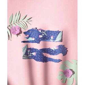 Mondial Tissus - Malicieuse - Bleu - loup fleurs tropicales - Patch Mondial Tissus - Malicieuse - Bleu - loup fleurs tropicales - Patch