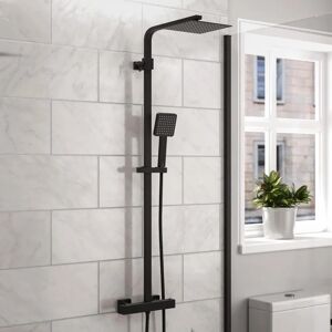NES Home - Modern Square Matte Black Mixer Shower Set NES Home - Modern Square Matte Black Mixer Shower Set